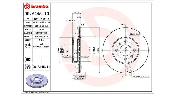 Magneti Marelli Bremsscheibe [Hersteller-Nr. 360406071900] für Hyundai, Kia