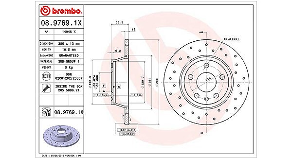 Magneti Marelli Bremsscheibe [Hersteller-Nr. 360406065302] für Audi