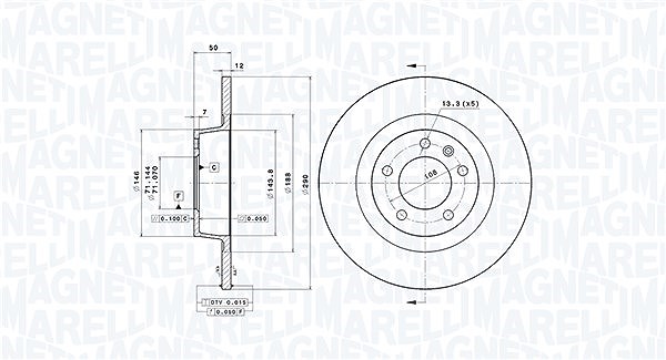 Magneti Marelli Bremsscheibe [Hersteller-Nr. 360406065201] für Peugeot