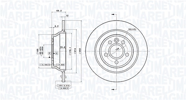 Magneti Marelli Bremsscheibe [Hersteller-Nr. 360406077500] für Volvo