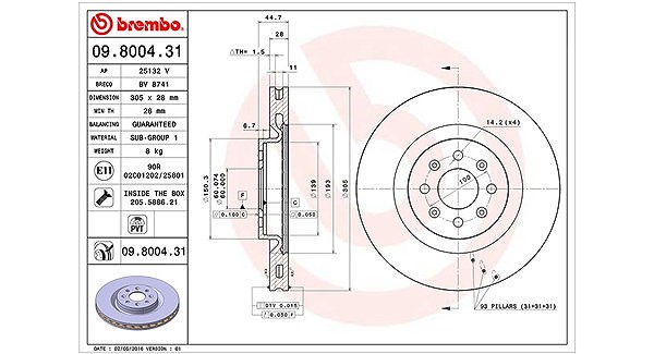 Magneti Marelli Bremsscheibe [Hersteller-Nr. 360406064500] für Abarth