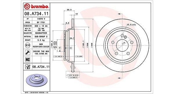 Magneti Marelli Bremsscheibe [Hersteller-Nr. 360406077000] für Mercedes-Benz