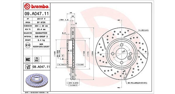 Magneti Marelli Bremsscheibe [Hersteller-Nr. 360406069100] für Mini