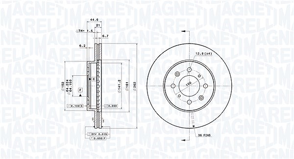 Magneti Marelli Bremsscheibe [Hersteller-Nr. 360406059801] für Honda