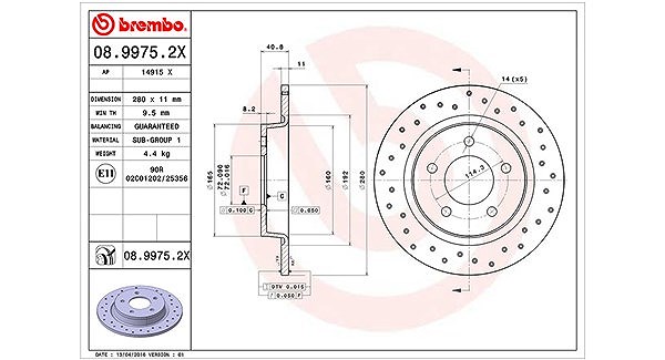 Magneti Marelli Bremsscheibe [Hersteller-Nr. 360406059702] für Mazda