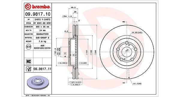 Magneti Marelli Bremsscheibe [Hersteller-Nr. 360406058800] für Toyota