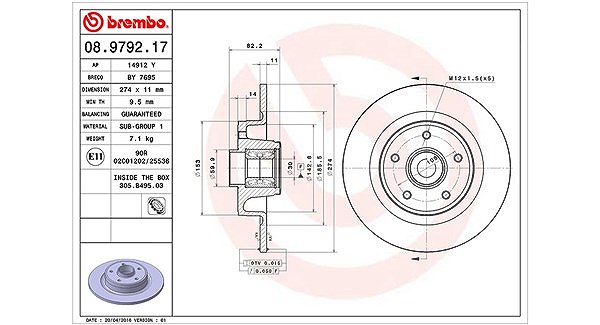 Magneti Marelli Bremsscheibe [Hersteller-Nr. 360406058000] für Renault
