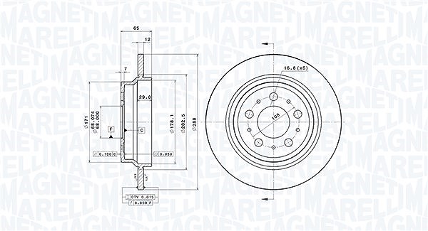 Magneti Marelli Bremsscheibe [Hersteller-Nr. 360406051901] für Volvo