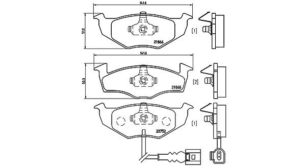 Magneti Marelli Bremsbelagsatz, Scheibenbremse [Hersteller-Nr. 363700485071] für VW, Skoda