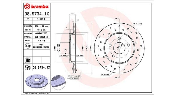 Magneti Marelli Bremsscheibe [Hersteller-Nr. 360406057902] für Jaguar, Ford