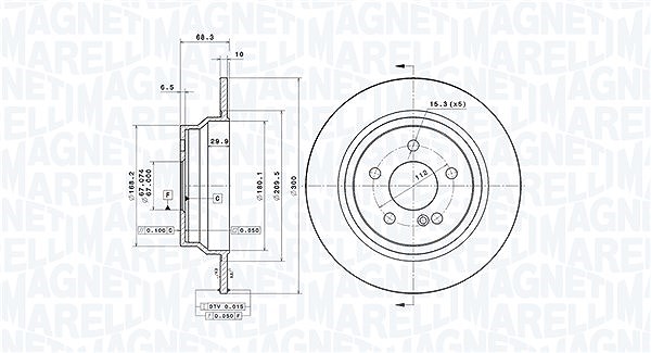 Magneti Marelli Bremsscheibe [Hersteller-Nr. 360406057301] für Mercedes-Benz