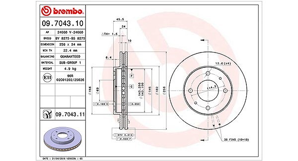Magneti Marelli Bremsscheibe [Hersteller-Nr. 360406051600] für Mitsubishi, Proton