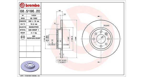 Magneti Marelli Bremsscheibe [Hersteller-Nr. 360406051000] für Volvo