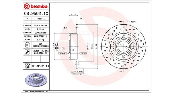 Magneti Marelli Bremsscheibe [Hersteller-Nr. 360406050702] für Audi, Skoda, VW, Seat