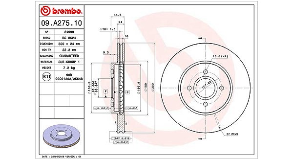 Magneti Marelli Bremsscheibe [Hersteller-Nr. 360406063300] für Ford