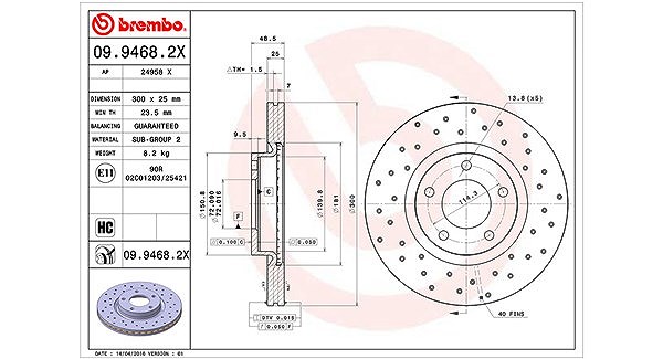 Magneti Marelli Bremsscheibe [Hersteller-Nr. 360406056802] für Mazda