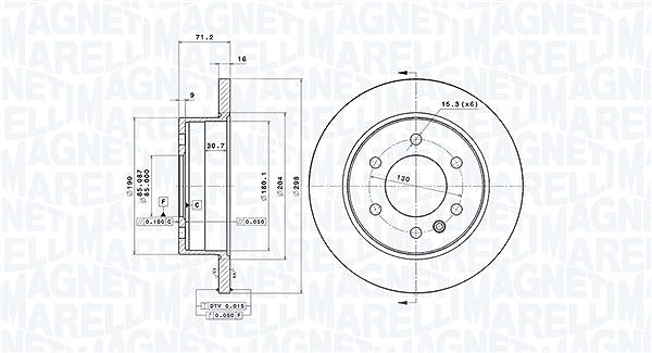 Magneti Marelli Bremsscheibe [Hersteller-Nr. 360406056401] für VW, Mercedes-Benz