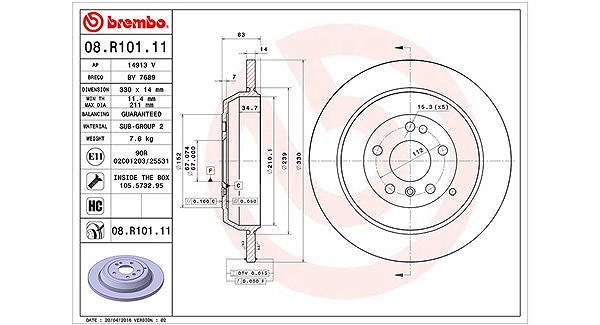 Magneti Marelli Bremsscheibe [Hersteller-Nr. 360406062101] für Mercedes-Benz