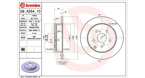 Magneti Marelli Bremsscheibe [Hersteller-Nr. 360406062000] für Toyota