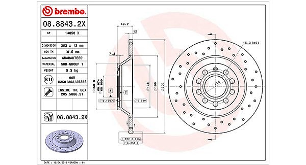 Magneti Marelli Bremsscheibe [Hersteller-Nr. 360406054602] für Audi