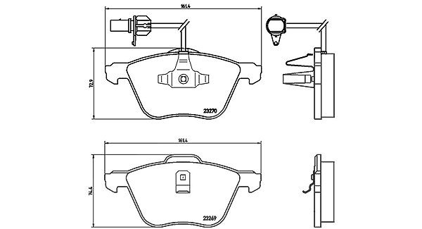 Magneti Marelli Bremsbelagsatz, Scheibenbremse [Hersteller-Nr. 363700485061] für Seat, Ford, VW