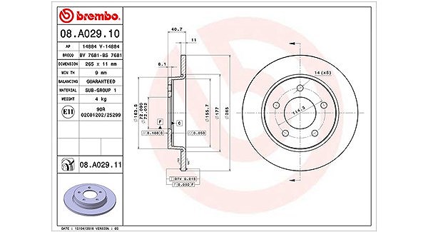 Magneti Marelli Bremsscheibe [Hersteller-Nr. 360406060100] für Mazda