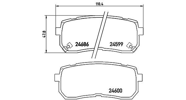 Magneti Marelli Bremsbelagsatz, Scheibenbremse [Hersteller-Nr. 363700430035] für Hyundai, Kia