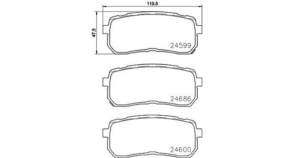Magneti Marelli Bremsbelagsatz, Scheibenbremse [Hersteller-Nr. 363700430080] für Hyundai, Kia