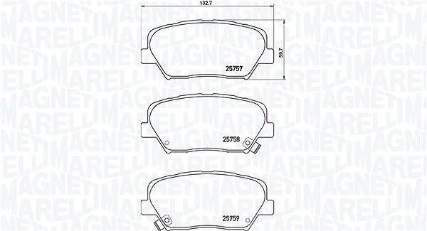 Magneti Marelli Bremsbelagsatz, Scheibenbremse [Hersteller-Nr. 363700430070] für Hyundai, Kia