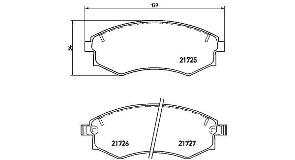Magneti Marelli Bremsbelagsatz, Scheibenbremse [Hersteller-Nr. 363700430022] für Mitsubishi, Daewoo, Ssangyong, Kia, Hyundai