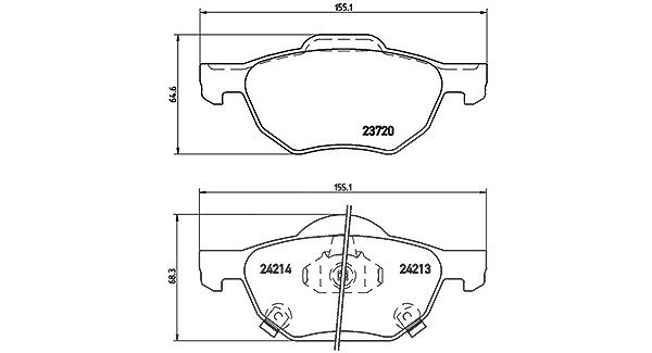 Magneti Marelli Bremsbelagsatz, Scheibenbremse [Hersteller-Nr. 363700428036] für Honda