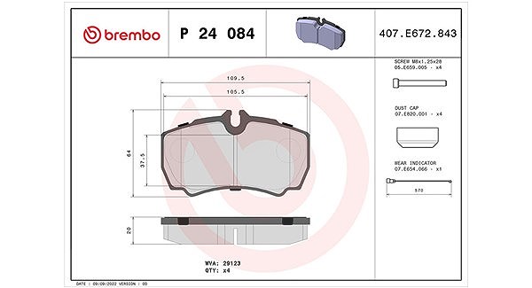 Magneti Marelli Bremsbelagsatz, Scheibenbremse [Hersteller-Nr. 363700424084] für Ford