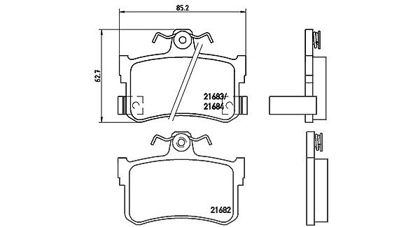Magneti Marelli Bremsbelagsatz, Scheibenbremse [Hersteller-Nr. 363700428027] für Rover, Mg