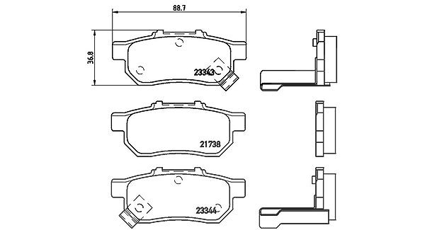 Magneti Marelli Bremsbelagsatz, Scheibenbremse [Hersteller-Nr. 363700428025] für Mazda, Honda