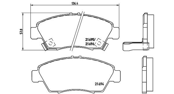 Magneti Marelli Bremsbelagsatz, Scheibenbremse [Hersteller-Nr. 363700428023] für Honda