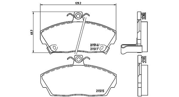 Magneti Marelli Bremsbelagsatz, Scheibenbremse [Hersteller-Nr. 363700428020] für Mg, Rover, Honda