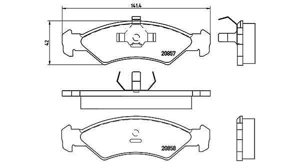 Magneti Marelli Bremsbelagsatz, Scheibenbremse [Hersteller-Nr. 363700424016] für Ford
