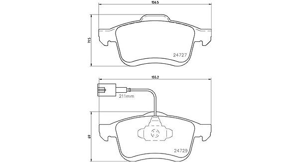 Magneti Marelli Bremsbeläge mit VWK vorne (Satz) [Hersteller-Nr. 363700423163] für Lancia, Fiat, Vauxhall, Opel