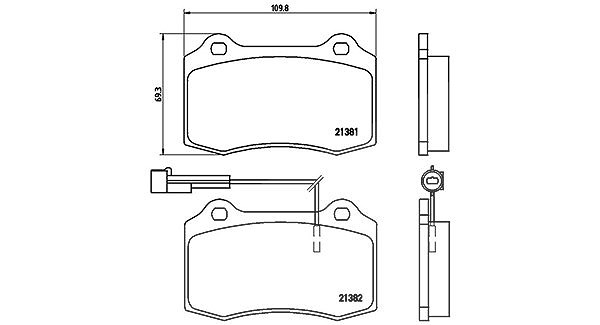 Magneti Marelli Bremsbelagsatz, Scheibenbremse [Hersteller-Nr. 363700423052] für Lancia