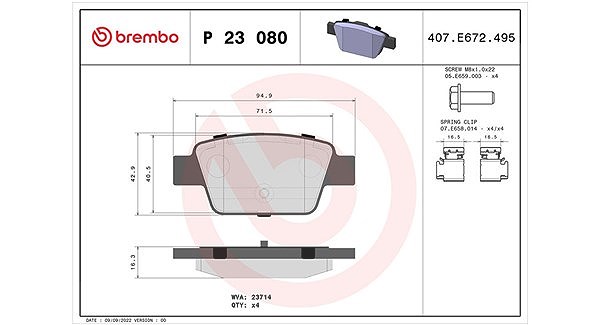 Magneti Marelli Bremsbelagsatz, Scheibenbremse [Hersteller-Nr. 363700423080] für Alfa Romeo, Lancia, Chrysler, Fiat