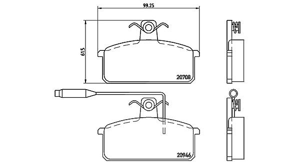 Magneti Marelli Bremsbelagsatz, Scheibenbremse [Hersteller-Nr. 363700423024] für Lancia