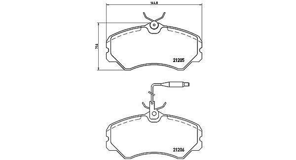 Magneti Marelli Bremsbelagsatz, Scheibenbremse [Hersteller-Nr. 363700423023] für Talbot, Citroën, Peugeot, Fiat