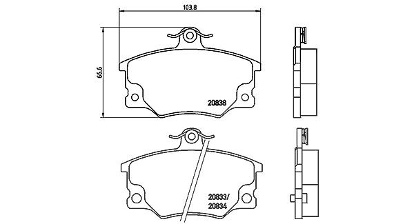 Magneti Marelli Bremsbelagsatz, Scheibenbremse [Hersteller-Nr. 363700423017] für Alfa Romeo, Pininfarina, Abarth, Autobianchi, Fiat, Lancia