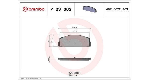Magneti Marelli Bremsbelagsatz, Scheibenbremse [Hersteller-Nr. 363700423002] für Pininfarina, Fso, Fiat, Lancia