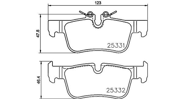 Magneti Marelli Bremsbelagsatz, Scheibenbremse [Hersteller-Nr. 363700406094] für Mini, BMW