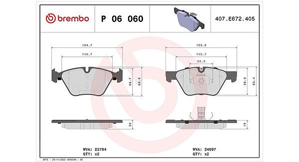 Magneti Marelli Bremsbelagsatz, Scheibenbremse [Hersteller-Nr. 363700406060] für BMW