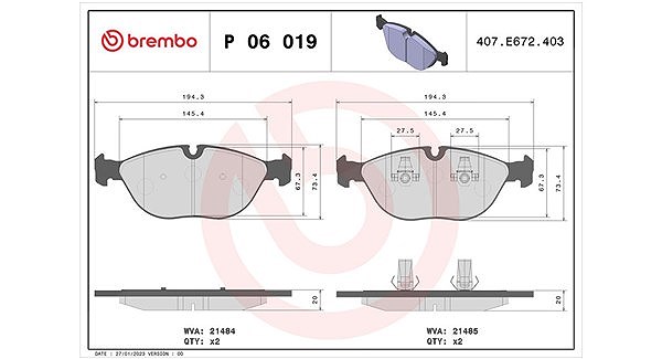 Magneti Marelli Bremsbelagsatz, Scheibenbremse [Hersteller-Nr. 363700406019] für VW, Alpina, BMW, Bentley, Rolls-royce, Mercedes-Benz, Chrysler, Audi