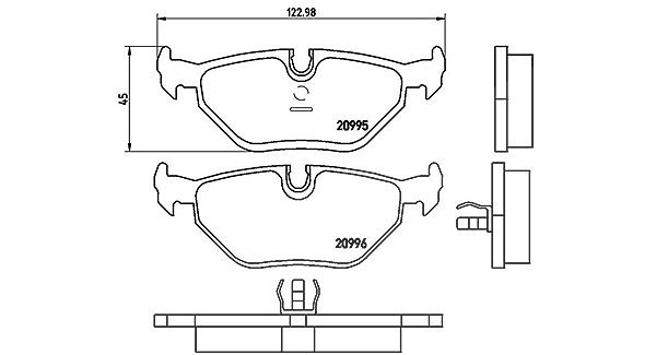 Magneti Marelli Bremsbelagsatz, Scheibenbremse [Hersteller-Nr. 363700406011] für BMW, Wiesmann