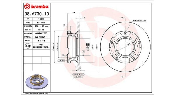 Magneti Marelli Bremsscheibe [Hersteller-Nr. 360406080300] für Ford