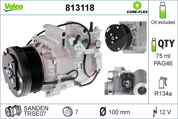 Valeo Kompressor, Klimaanlage [Hersteller-Nr. 813118] für Honda
